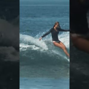 Hawaiian longboarder Kelis Kaleopaa surfing in Mexico