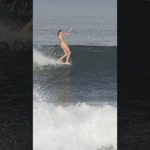 Anais Gets A Long Nose Ride #surfing #balisurfing #surfers