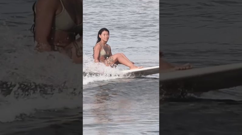 Maya Finishes Sitting Down #surfing #balisurfing #surfers