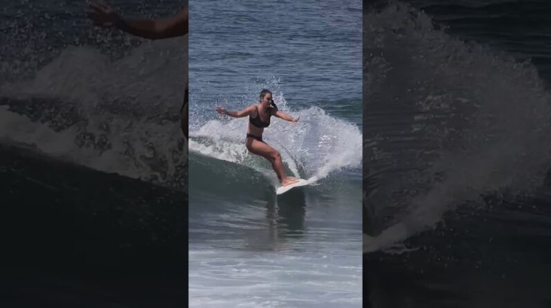 Giada Takes A Fun-Board To The Sandbar #surfing #balisurf #surfers